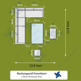Dallas Outdoor Garden Furiniture - Aluminum Frame 7 Pieces Sofa Sets - Delivery in 3-7 working days